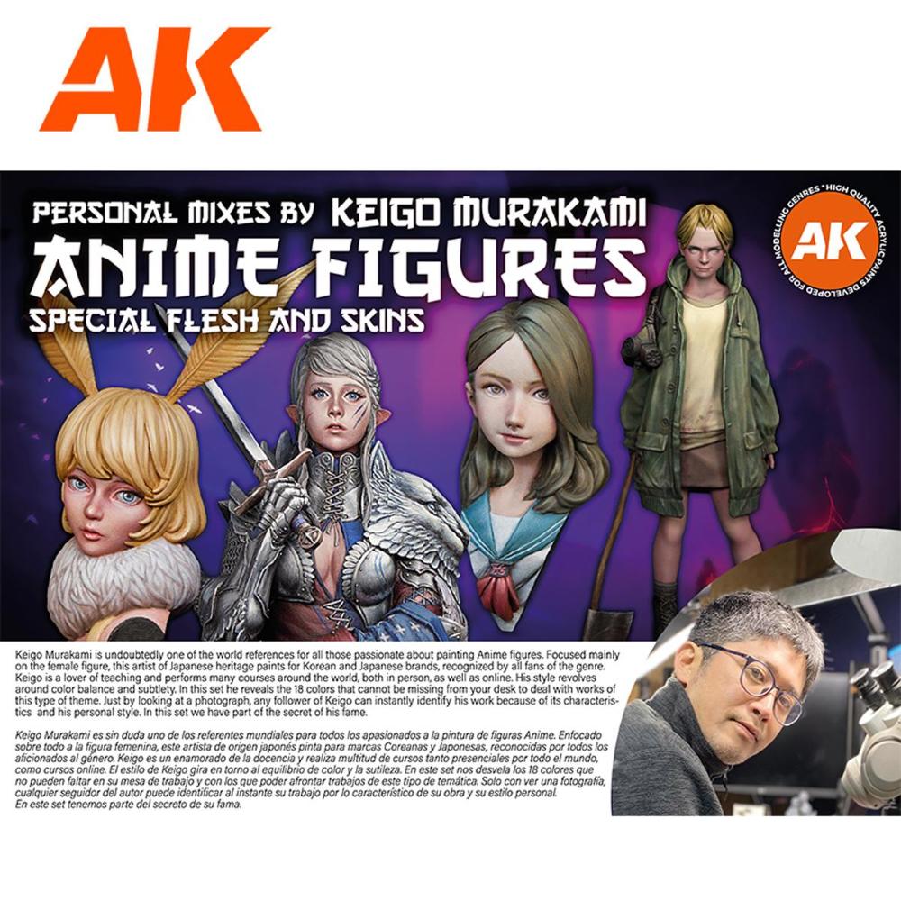 AK INTERACTIVE: SET di 18 colori acrilici 3rd Generation 17mL - Signature Set – Keigo Murakami Personal Mixes – Anime Figure Paint Set