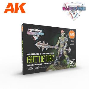 AK INTERACTIVE: Battle Orc Wargame Starter Set, 14 colori e 1 personaggio