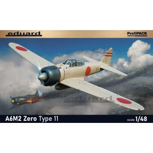EDUARD: 1/48; ProfiPACK edition kit of Japanese WWII naval fighter plane A6M2 Zero Type 11