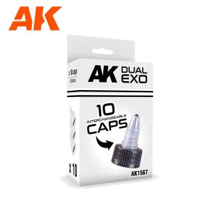 AK Interactive: SET BLACK CAPS per colori DUAL EXO (24mm diameter)