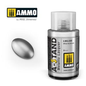 AMMO of MIG: A-STAND White Aluminium  - 30ml Enamel Paint for airbrush