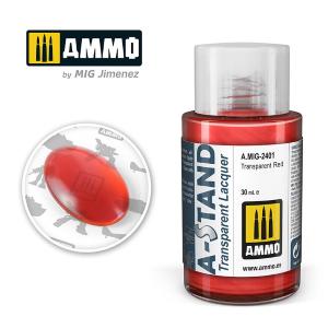 AMMO of MIG: A-STAND Transparent Red  - 30ml colore a smalto per aerografo
