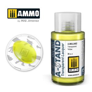 AMMO of MIG: A-STAND Transparent Yellow  - 30ml colore a smalto per aerografo