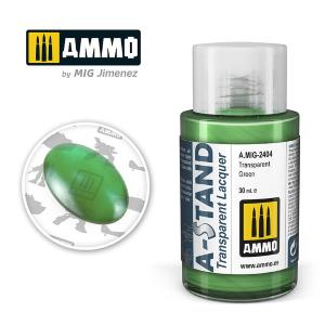 AMMO of MIG: A-STAND Transparent Green  - 30ml Enamel Paint for airbrush