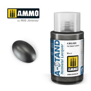 AMMO of MIG: A-STAND Hot Metal Carbon - 30ml Enamel Paint for airbrush