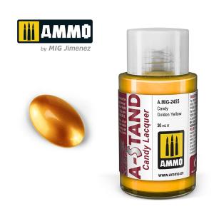 AMMO of MIG: A-STAND Candy Golden Yellow - 30ml Enamel Paint for airbrush