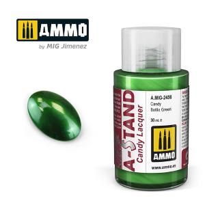 AMMO of MIG: A-STAND Candy Bottle Green - 30ml Enamel Paint for airbrush