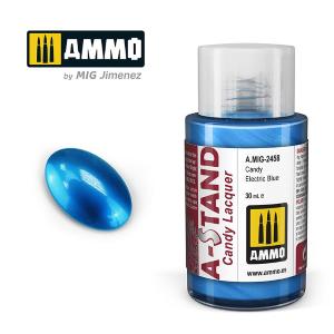 AMMO of MIG: A-STAND Candy Electric Blue - 30ml Enamel Paint for airbrush