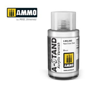 AMMO of MIG: A-STAND Aqua Gloss Clear   - 30ml Enamel Paint for airbrush