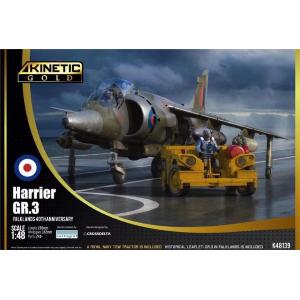 KINETIC: 1/48; Harrier GR.3 Falklands 40th Anniversary (includes Royal Navy Tow Tractor)