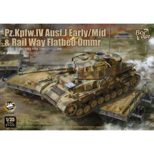 BORDER MODEL: 1/35; Panzer Kpfw. IV Ausf. J Early con Mid RailWay Flatbed Ommr