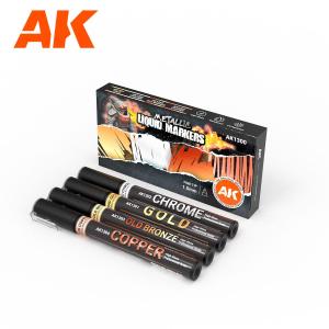 AK INTERACTIVE: METALLIC Markers (Set di 4 pennarelli metallici)
