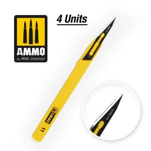 Ammo of Mig: Mini Blade Straight – 4 pcs. - 4 scalpels in plastic bag