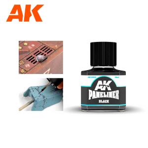 AK INTERACTIVE: Black color paneling. 40ml Enamel product.