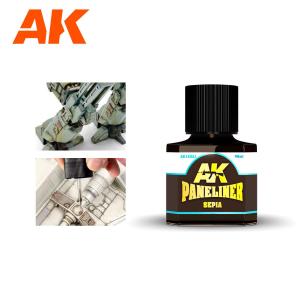 AK INTERACTIVE: Sepia color paneling. 40ml Enamel product.
