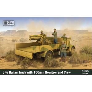 IBG MODELS: 1/35; 3Ro Italian Truck with 100mm Howitzer and Crew Figures (4 figure incluse) 