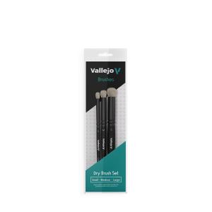Vallejo Brush Set: Dry Brush Set - Setole naturali (S, M & L)