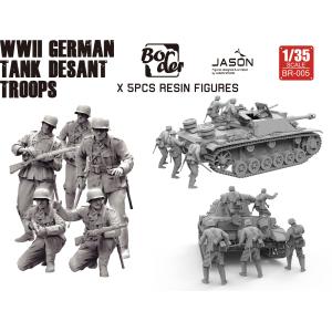 BORDER MODEL: 1/35; WW2 German Tank Desant Troops (5 figure in resina)