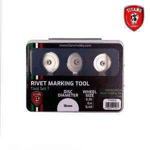 TITANS HOBBY: Rivet Maker Tool Set #1, 3 wheels diam.15mm x mm. 0,35 - 0,4 - 0,45 