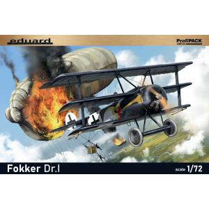 EDUARD: 1/72; ProfiPACK edition kit of famous German WWI triplane fighter aircraft Fokker Dr.I