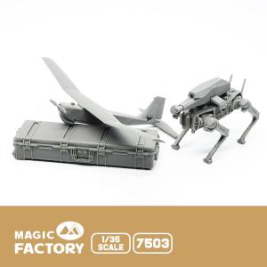 MAGIC FACTORY: 1/35; Armed Robot Dog & RQ-20 UAV Set (3D printed)