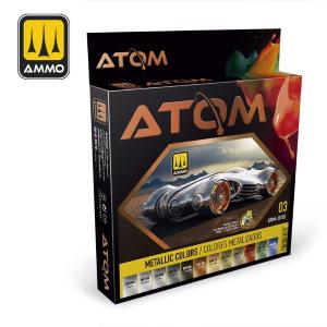 AMMO of MIG: Atom Paint Sets (12 colori per set) Metallic Colors