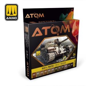 AMMO of MIG: Atom Paint Sets (12 colori per set) Rust & Tracks