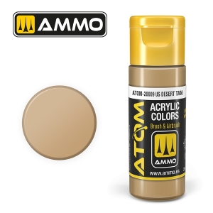 ATOM by Ammo of Mig COLOR US Desert Tan; acrylic paint 20ml