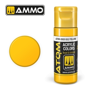 ATOM by Ammo of Mig COLOR Gold Yellow; acrylic paint 20ml