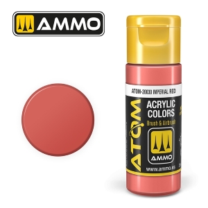 ATOM by Ammo of Mig COLOR Imperial Red; acrylic paint 20ml