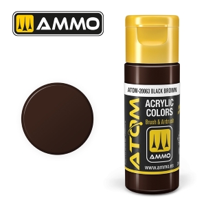ATOM by Ammo of Mig COLOR Black Brown; acrylic paint 20ml