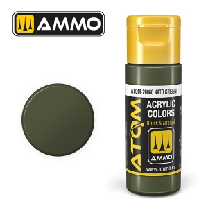 ATOM by Ammo of Mig COLOR NATO Green; acrylic paint 20ml