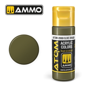 ATOM by Ammo of Mig COLOR Olive Drab; acrylic paint 20ml