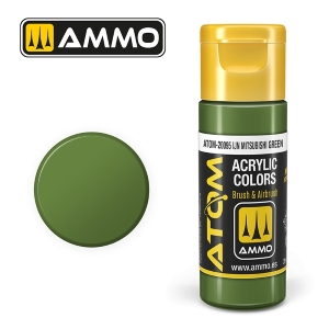 ATOM by Ammo of Mig COLOR IJN Mitsubishi Green; acrylic paint 20ml