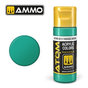 ATOM by Ammo of Mig COLOR Turquoise Green; acrylic paint 20ml