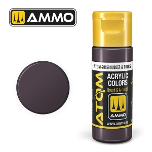 ATOM by Ammo of Mig COLOR Rubber & Tires; acrylic paint 20ml
