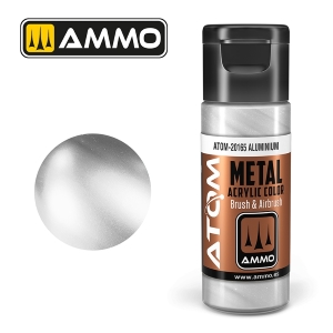 ATOM by Ammo of Mig METALLIC Aluminium , pittura acrilica da 20ml