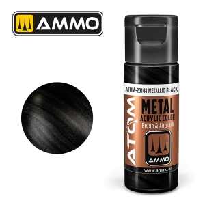 ATOM by Ammo of Mig METALLIC Black; acrylic paint 20ml