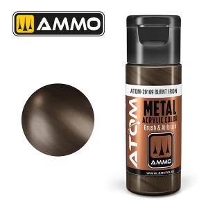 ATOM by Ammo of Mig METALLIC Burnt Iron; acrylic paint 20ml