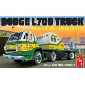 AMT: 1:25 1966 Dodge L700 Truck with Flatbed Racing Trailer