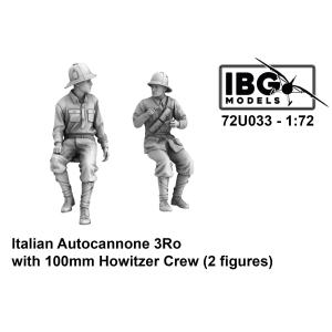 IBG MODELS: 1/72; Italian Autocannone 3Ro with 100mm Howitzer Crew (stampato in 3D - 2 figure)