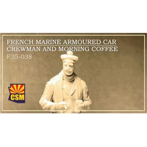 Copper State Models: 1/35; French marine armoured car crewman and a morning coffee
