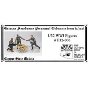 Copper State Models: 1/32; German aerodrome personnel ordnance team with cart