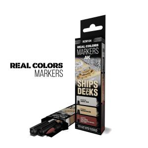 AK INTERACTIVE: REAL COLORS MARKERS SHIPS & DECKS - SET 3 REAL COLORS MARKERS