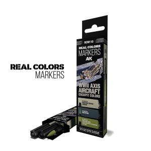 AK INTERACTIVE: REAL COLORS MARKERS WWII AXIS AIRCRAFT COCKPIT COLORS - SET 3 REAL COLORS MARKERS