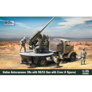 IBG MODELS: 1/35; Italian Autocannone 3Ro with 90/53 Gun and Crew (with 4 figures)