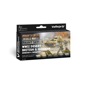 Vallejo Model Color set Desert British & German Armour & Infantry WWII, 6 colori da 18ml