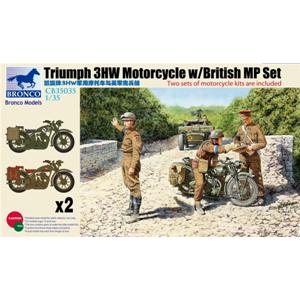 Bronco Models: 1/35; Triumph 3HW Motorcycle w/MP Figure Set