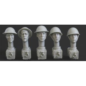 HORNET: 5 heads, Brit. steel helmets