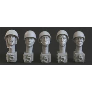 HORNET: 5 heads, Brit. rimless AFV/para helmet